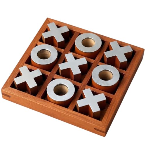 T one wooden Tic Tac Toe Game | board games for adults | Table Top Living Room Decor Fun family Games | board games for family night | board games for kids (Design-1)