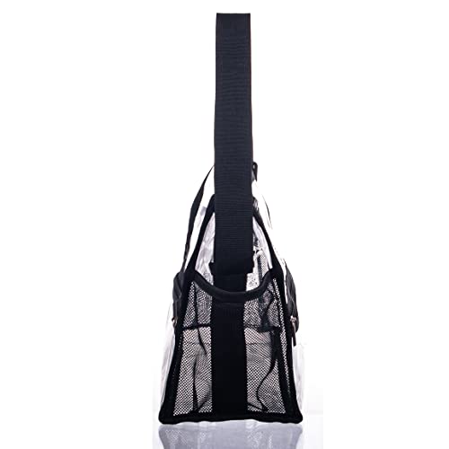 Game Changer Travel Actor Kit Clear Vinyl PVC Cosmetic Makeup MUA Kits Organizer Bag Stadium Approved Clear Tote Gym Work Bag with Adjustable Strap for Home,Work,Concerts, Sports Events3