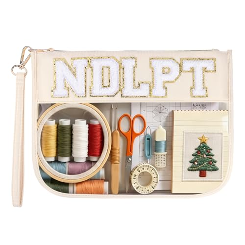 Needlepoint Project Bag Sewing Gifts Embroidery Sewing Bag Craft Storage Organizer NDLPT Clear Zip Pouch Bag