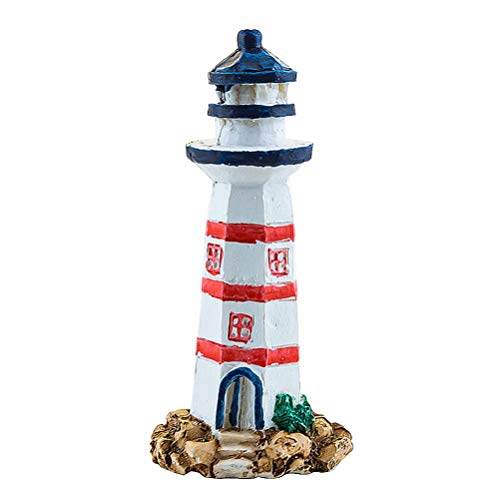 balacoo Mini Lighthouse Figurine Decorative Nautical Lighthouse Handmade Beach Table Top Charming Centerpiece Aquarium Ornament(Random Color)