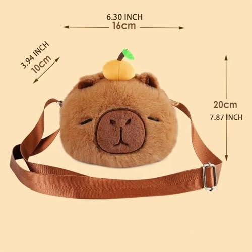 Capybara Purse Plush Cute Capybara Crossbody Shoulder Bags Kawaii Adorable Capibara Bag Animal Fluffy Purse2