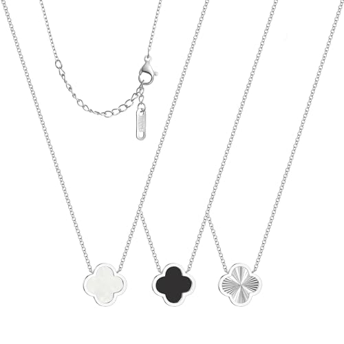 3 PC Set 18K Gold Plated Clover Necklace Dainty Four Leaf Clover Necklaces For Women Mothers Day Gift Birthday Valentine's Day Charm Necklace