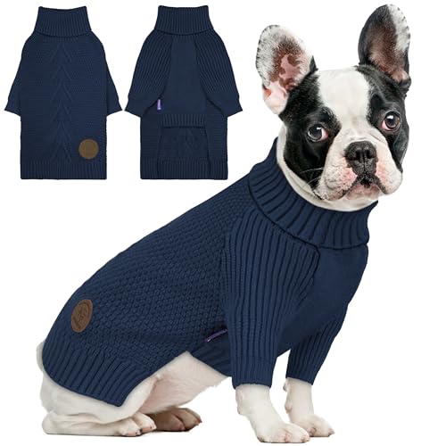 cyeollo Warm Small Dog Sweater, Knit Cold Weather Doggy Sweaters for Small Dogs Boy Pullover Winter...