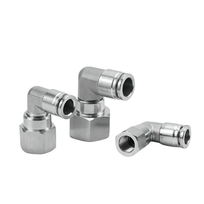 1 pz 304 Acciaio PCF PLF PMF Pneumatico Raccordo Rapido Maschio 1/8 "1/4" 3/8 "1/2" Filettatura BSPT, Push in OD 4-16mm Tubo A Sgancio Rapido(PCF,6-02_1 PC)