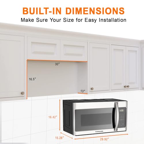 GASLAND-19-Cu-Ft-30-Inch-OTR1902S-Over-the-Range-Microwave-Oven-Over-the-Stove-Microwave-1000-Watts-400-CFM-Exhaust-Fan-and-LED-Light-135-Glass-Turntable-Stainless-Steel GASLAND 19 Cu Ft 30 Inch OTR1902S Over the Range Microwave Oven Over the Stove Microwave 1000 Watts 400 CFM Exhaust Fan and LED Light 135 Glass Turntable Stainless Steel