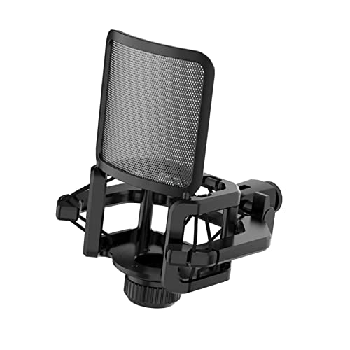 Image of Microphone Shock Mount Suspension for Condenser Microphone Broadcasting Black