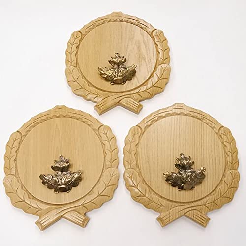 GTK Oferta 3 placas de cuña talladas de roble claro AF 19 cm con 3 hojas de roble, portada grande, tabla cuña, tabla de especias, cartel trofeo.