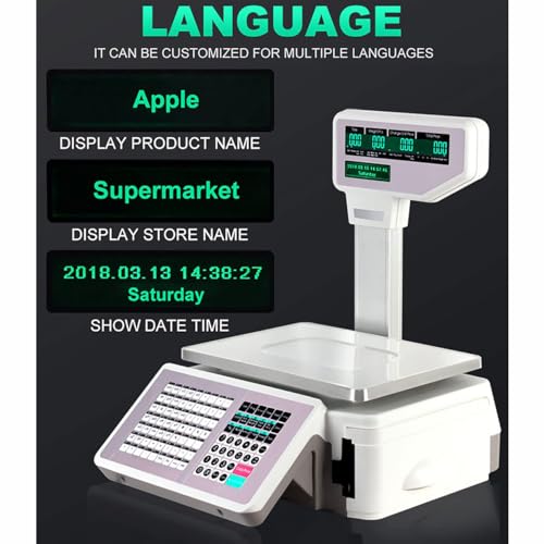 Báscula digital precio con impresora, 30kg capacidad miniatura 4