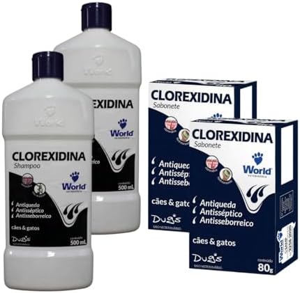 Kit 2 Shampoo Dermatite Canina + 2 Sabonete Antisséptico Higiene ...
