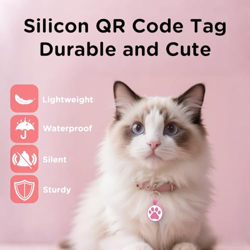 WhoseID Personalized Dog Tag, Laser Engraving QR Code, Silicone Dog ID Tag, Pet Online Profile, Scan QR Code Send Location, Collar Harness Accessories (Medium to Large Breeds - 1.25", Rose) - Image 3
