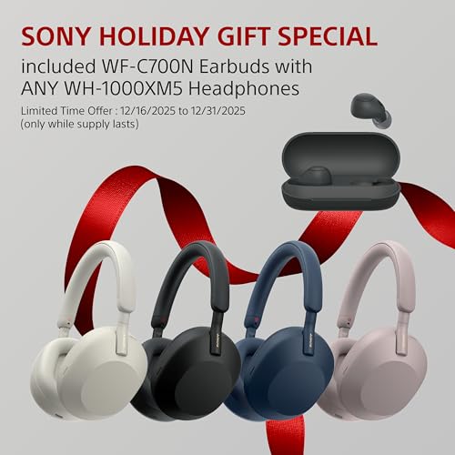 undefined Sony WH-1000XM5 Premium Noise Canceling Headphones (Silver) with Free WF-C700N Truly Wireless Noise Canceling Earbuds (Black) の商品画像 1