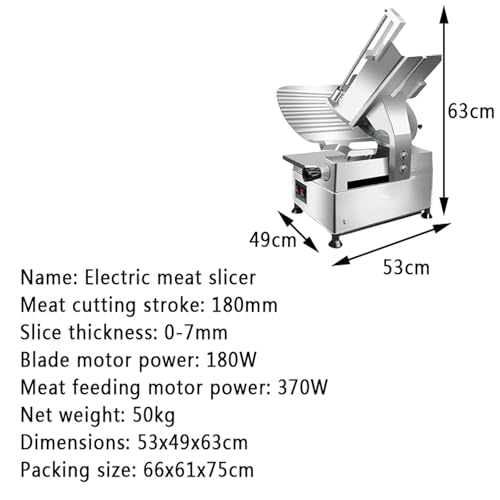 Cortadora automática de carne congelada 550W, acero inox 12 pulg. miniatura 2