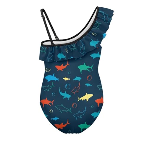 Girls One Piece Swimsuit One Shoulder Ruffle Bathing Suit Casual Summer Swimwear Trendy Swimming Wear for Beach Pool4