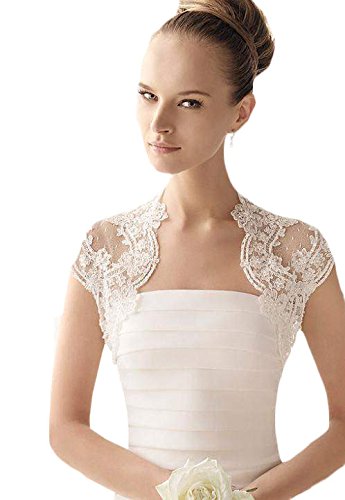 Women's Short Cap leeves Lace Tulle Bridal Bolero2