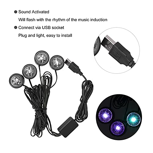 Car Ceiling Lamp, Usb Car Projector Light Sound Activated Led Low Power Consumption For Automobile Refitting #TOP2