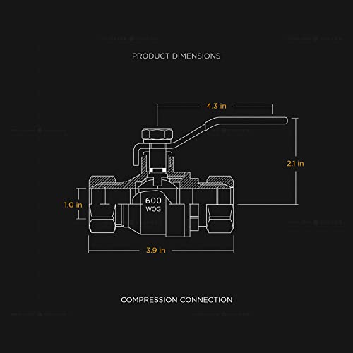 Válvula de compresión de 2,54 cm Everflow libre de plomo para tubería de agua potable 3