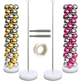 Juego de 2 soportes de columna de globos para suelo, decoración de fiesta de graduación