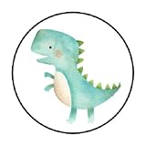 48 pcs Blue Baby Dinosaur​​​​​​​ Stickers Envelope Seals Labels Round Tags, Stamps Sticker for Gift
