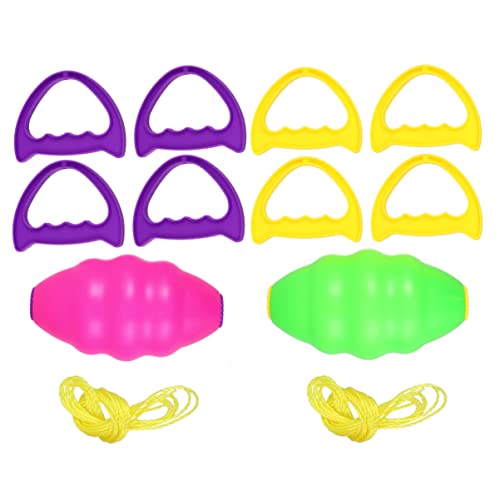 CIYODO 2Pcs Interactive Double Combination Pull Fun Shuttle Ball for Outdoor Sports Activities Lightweight for Parent Play Pink Green