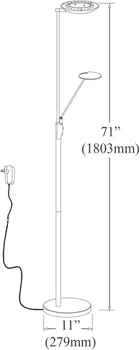 Miniatura 2 de Dainolite Ltd 170LEDF-BK Lámpara de pie LED moderna contemporánea en acabado negro, 11.22 pulgadas