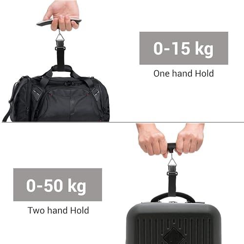Image of ANT Digital Luggage Scale 50kg - Portable High-Precision Travel Weight Scale with Backlit LCD, Strap Hook, Tare & Unit Switch - Ideal for Flights, Suitcases, Parcels - White