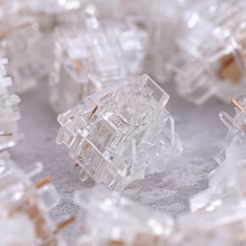 Image of MELETRIX Chilkey WS Quartz Linear Switch 5-Pin Hotswap Pre-Lubed, PC Housing for RGB, Mechanical Keyboard Switch for DIY Custom Builds, Keyboard Switches 5 Pins PCB Mount Lubed Switches Clear (35pcs)