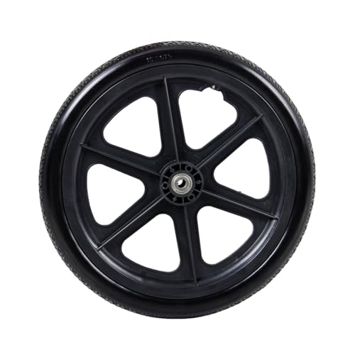 Wheelchair Accessories 16-inch Large Wheel Rear Solid Tire Polyurethane Wheel with Bearing and Screw(Black)