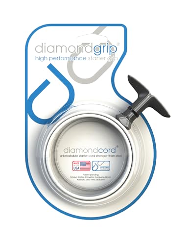 Diamondgrip Small with 40 Inch by 2.8 mm Unbreakable Gas Engine Pull Starter Recoil Replacement Cord Kit with Silver and Black Grip