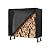 Danrelax 4ft Firewood Rack Outdoor with Cover, Wood Storage Rack for Fire log and Firewood, 600D Oxford Fabric Water-Resistant Cover, for Fireplace Indoor, Patio, Courtyard, Black