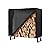 Danrelax 4ft Firewood Rack Outdoor with Cover, Wood Storage Rack for Fire log and Firewood, 600D Oxford Fabric Water-Resistant Cover, for Fireplace Indoor, Patio, Courtyard, Black