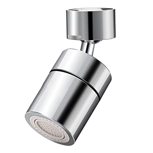 KKNE 720° Giratorio Aireador de Grifo, Aireador Grifo Cocina Ajustable 2 modos, Atomizador Grifo, Adaptador grifo cocina para Lavabos de Cocina y Baño, con 5 Adaptador, Rosca interna 22 mm