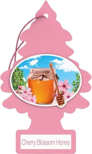 Image of LITTLE TREES Car Air Freshener | Hanging Paper Tree for Home or Car | Cherry Blossom Honey | 12 Pack