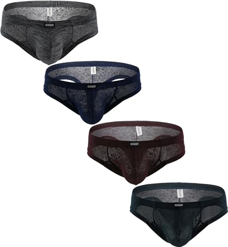 iKingsky Men's Cheeky Boxer Briefs Brethable Thong Mini Cheek Pouch Underwear Sexy Brazilian Back Mens Under Panties