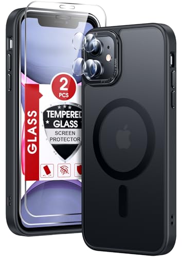 LeYi for iPhone-11 Phone Case with Screen Protector X2 + Camera Cover X2, Compatible with MagSafe...