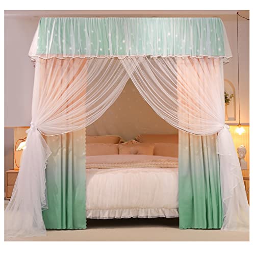 Cortina de cama a prueba de polvo con dosel y mosquitera integrada 3