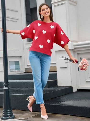 Image of Cicy Bell Womens Half Sleeve Sweaters Oversized Boat Neck Knitted Pullover Sweater Trendy Casual Loose Fit Fall Tops