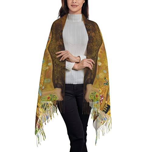 Abstract Kiss Art Gustav Klimt Soft Blanket Scarf Long Warm Shawl Wraps Scarfs For Women2