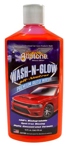 Gliptone Car Wash Soap, Wash-N-Glow pH-Neutral, Non-Spotting Premium Thick Concentrated Washing Solution, 16 Fl Oz