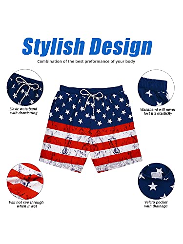 Century Star Mens Swim Trunks Quick Dry Swim Shorts Beachwear For Men Summer Holiday American Flag X-Large #TOP4