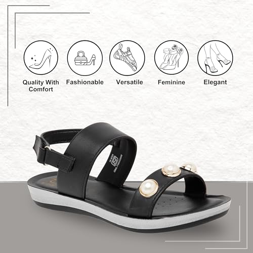 Image of BELLA Women Fashion Platform with Back Strap Black Sandal | Durable | Stylish | Comfortable | Slip Resistant | Lightweight and Breathable