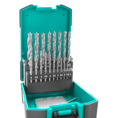 ENT 09219 19-tlg. HSS-G Holzbohrer-Set - 1-10 mm - in 0,5mm Schritten