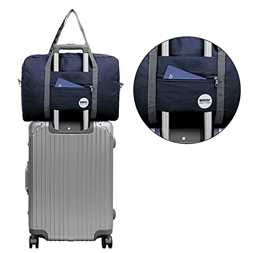 Image of WANDF polyester 32 Cms Travel Duffle(CA-WF18011112 Blue) | 18x14x8 inches, Frontier Airline Underseat Fit, Weekend Overnight Trips, Lightweight Packable