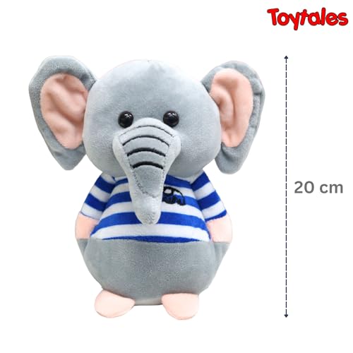 Image of TOYTALES Baby Elephant Plush Soft Toy | Cute Stuffed Animal for Kids, | Soft Toy Elephant for Boys & Girls | Home Decor 20cm (Assorted Colours)