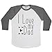 I Love My Dad Unisex Baseball Long Sleeve Tee White-Asphalt Medium