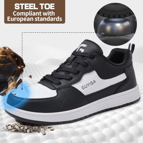 Image of Steel Toe Shoes for Women and Men, Lightweight Safety Work Shoes, Puncture Resistant Cushioned Low Top Work Sneakers for Warehouse Factory Construction