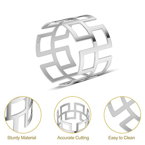 Kposiya Napkin Rings Set Of 20 Hollow Cut Metal Napkin Holder Dinning Table Setting For Wedding Party Banquet Christmas Dinner Delicate Serviette Buckles Decor Favor (Fang Ge-Silver 20) #TOP1