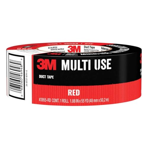 Image of 3M Red Duct Tape 3955-RD, 1.88 in x 55 yd (48 mm x 50.2 m), 9 rls /cs