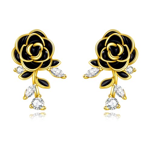 KZX Rose/Lotus/Daisy/Daffodil/Chrysanthemum Stud Earrings Birth Flower Earrings 925 Sterling Silver Flower Floral Earrings Jewelry Gifts for Women