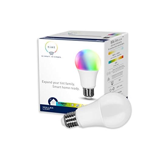 tint von Müller-Licht Smarte LED Lampe E27, Birnenform, white-color (Weißtöne und farbiges Licht), dimmbar, 9,5W, Zigbee, funktioniert mit Alexa