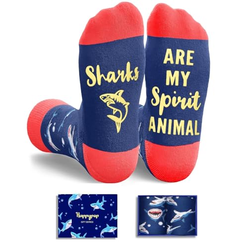 HAPPYPOP Shark Socks for Women Men - Shark Lovers Gifts,